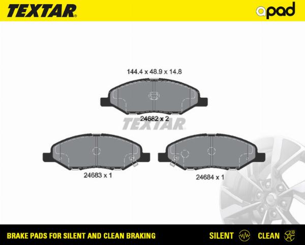 Textar 2468201SC - Тормозные колодки, дисковые, комплект abcparts.ee