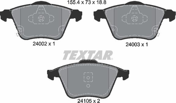 Textar 2400201 - Тормозные колодки, дисковые, комплект abcparts.ee
