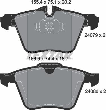 Textar 2407903 - Тормозные колодки, дисковые, комплект abcparts.ee