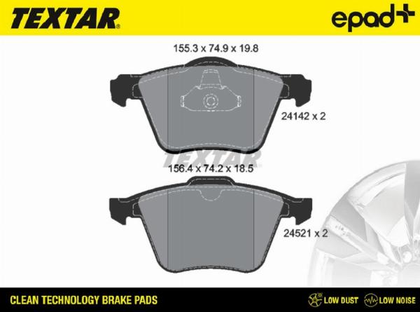 Textar 2414201CP - Тормозные колодки, дисковые, комплект abcparts.ee