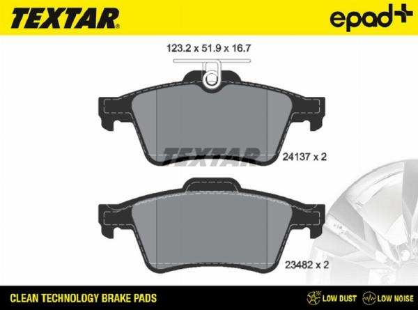 Textar 2413701CP - Тормозные колодки, дисковые, комплект abcparts.ee