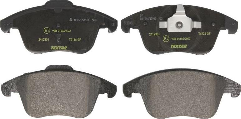 Textar 2412301 - Тормозные колодки, дисковые, комплект abcparts.ee