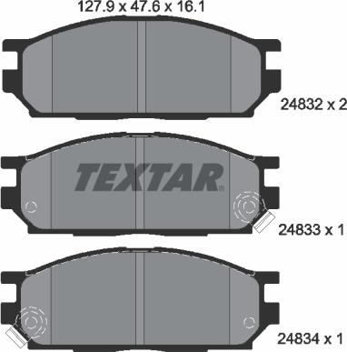 Textar 2483201 - Тормозные колодки, дисковые, комплект abcparts.ee