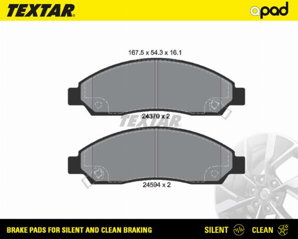 Textar 2437001SC - Тормозные колодки, дисковые, комплект abcparts.ee