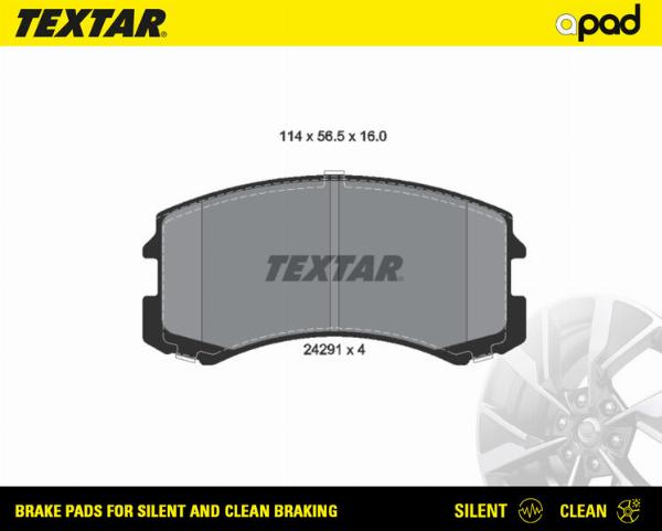 Textar 2429101SC - Тормозные колодки, дисковые, комплект abcparts.ee