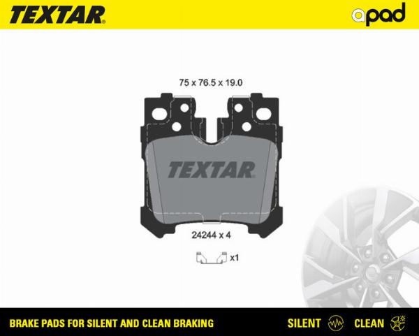 Textar 2424401SC - Тормозные колодки, дисковые, комплект abcparts.ee