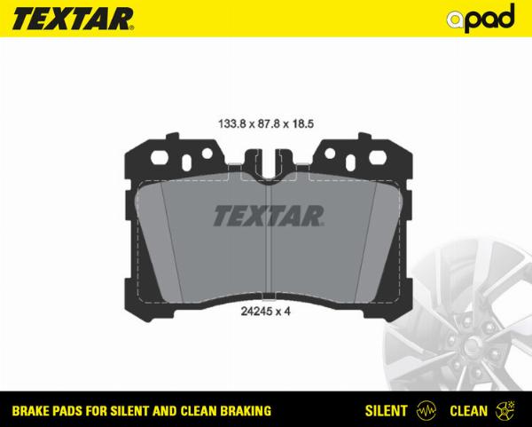Textar 2424501SC - Тормозные колодки, дисковые, комплект abcparts.ee