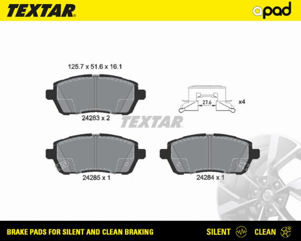Textar 2428303SC - Тормозные колодки, дисковые, комплект abcparts.ee