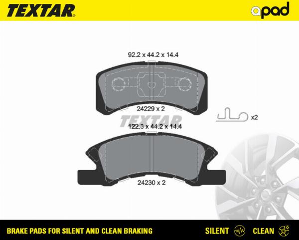 Textar 2422901SC - Тормозные колодки, дисковые, комплект abcparts.ee