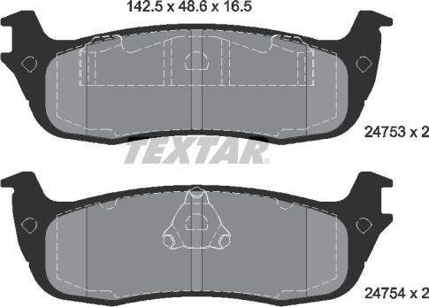 Textar 2475301 - Тормозные колодки, дисковые, комплект abcparts.ee