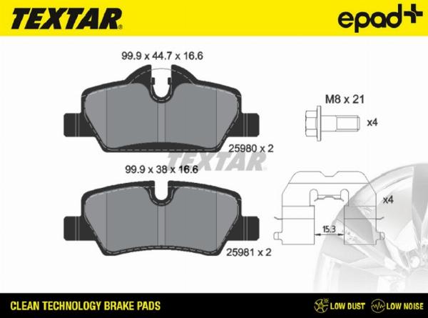 Textar 2598001CP - Тормозные колодки, дисковые, комплект abcparts.ee
