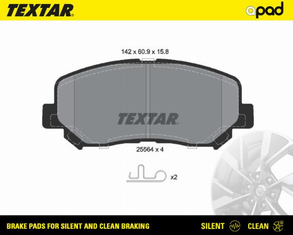 Textar 2556401SC - Тормозные колодки, дисковые, комплект abcparts.ee