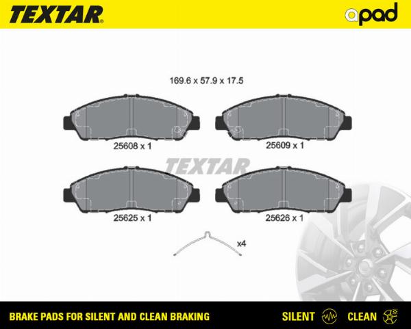 Textar 2560801SC - Тормозные колодки, дисковые, комплект abcparts.ee