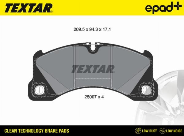 Textar 2500701CP - Тормозные колодки, дисковые, комплект abcparts.ee
