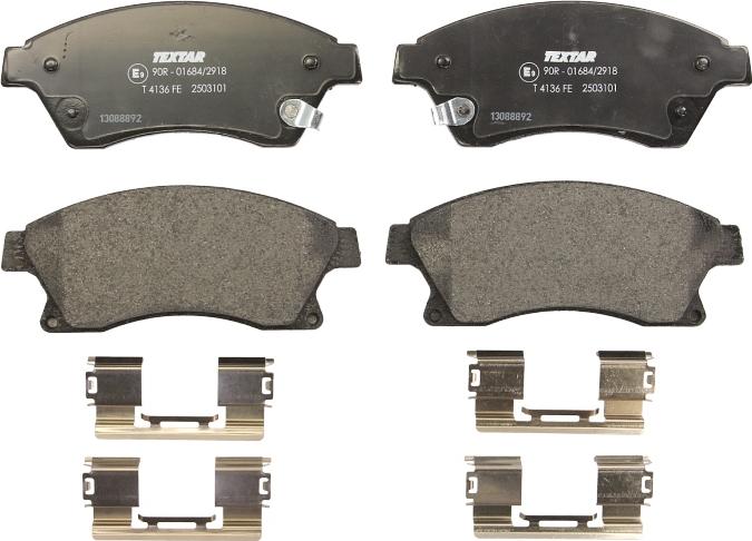 Textar 2503101 - Тормозные колодки, дисковые, комплект abcparts.ee