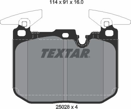 Textar 2502807 - Тормозные колодки, дисковые, комплект abcparts.ee