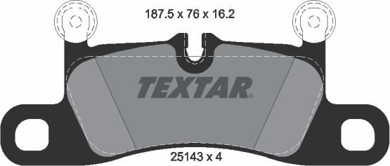 Textar 2514301 - Тормозные колодки, дисковые, комплект abcparts.ee