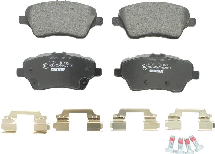 Textar 2513402 - Тормозные колодки, дисковые, комплект abcparts.ee