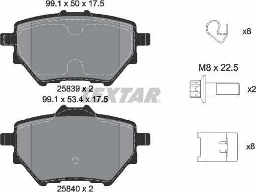 Textar 2583901 - Тормозные колодки, дисковые, комплект abcparts.ee