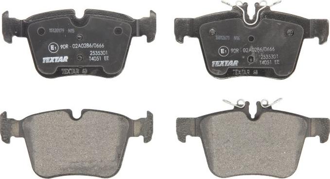Textar 2535301 - Тормозные колодки, дисковые, комплект abcparts.ee