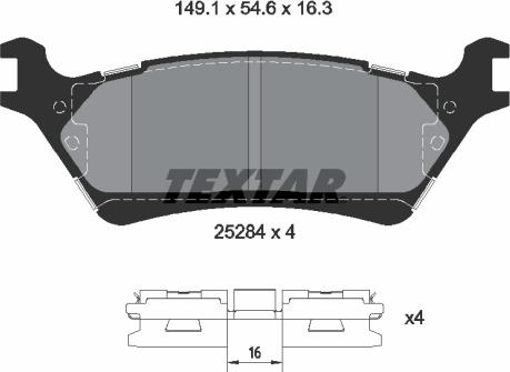 Textar 2538401 - Тормозные колодки, дисковые, комплект abcparts.ee