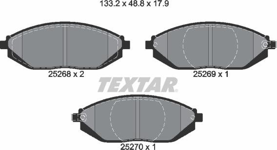 Textar 2526801 - Тормозные колодки, дисковые, комплект abcparts.ee
