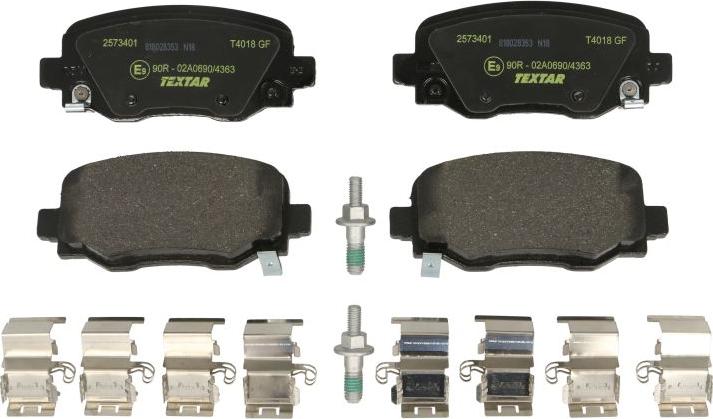 Textar 2573401 - Тормозные колодки, дисковые, комплект abcparts.ee