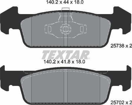 Textar 2573801 - Тормозные колодки, дисковые, комплект abcparts.ee
