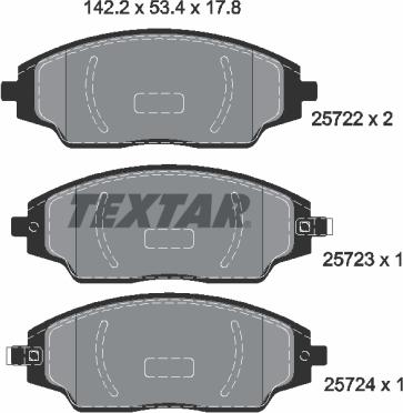 Textar 2572201 - Тормозные колодки, дисковые, комплект abcparts.ee