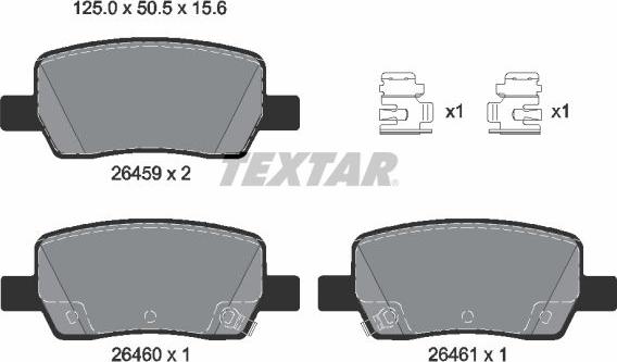 Textar 2645901 - Тормозные колодки, дисковые, комплект abcparts.ee