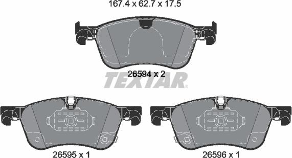 Textar 2659401 - Тормозные колодки, дисковые, комплект abcparts.ee