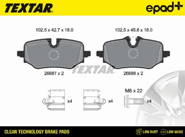 Textar 2668701CP - Тормозные колодки, дисковые, комплект abcparts.ee