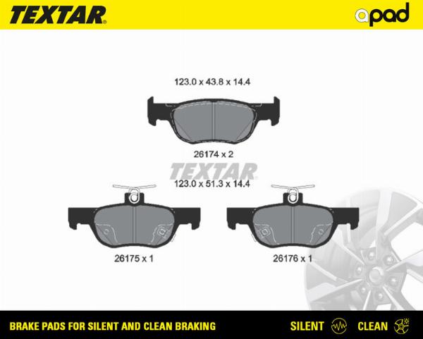 Textar 2617401SC - Тормозные колодки, дисковые, комплект abcparts.ee