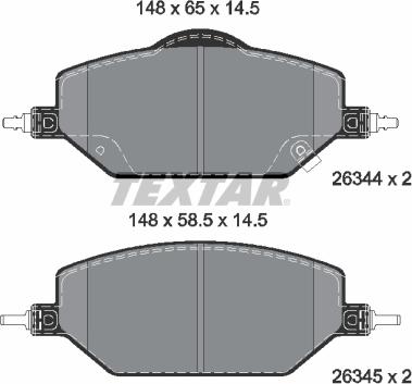 Textar 2634401 - Тормозные колодки, дисковые, комплект abcparts.ee
