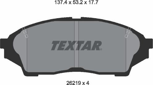 Textar 2621901 - Тормозные колодки, дисковые, комплект abcparts.ee