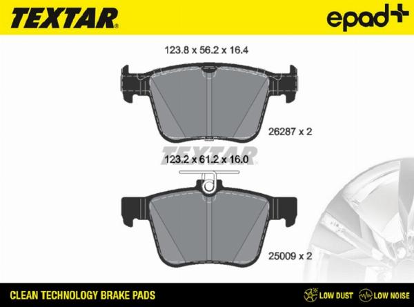Textar 2628701CP - Тормозные колодки, дисковые, комплект abcparts.ee