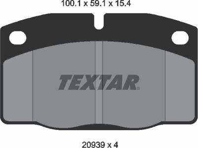 Textar 2093903 - Тормозные колодки, дисковые, комплект abcparts.ee