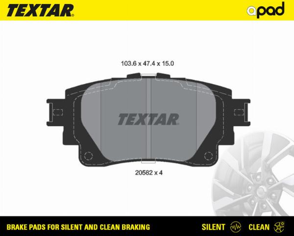 Textar 2058201SC - Тормозные колодки, дисковые, комплект abcparts.ee