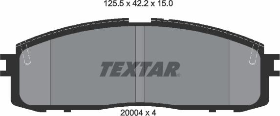 Textar 2000401 - Тормозные колодки, дисковые, комплект abcparts.ee
