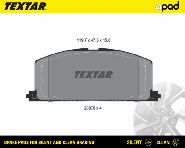 Textar 2087001SC - Тормозные колодки, дисковые, комплект abcparts.ee