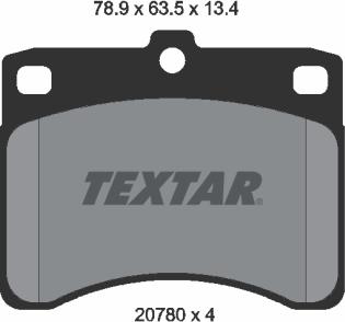 Textar 2078001 - Тормозные колодки, дисковые, комплект abcparts.ee