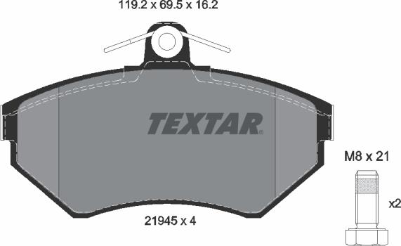 Textar 89013000 - Дисковый тормозной механизм, комплект abcparts.ee