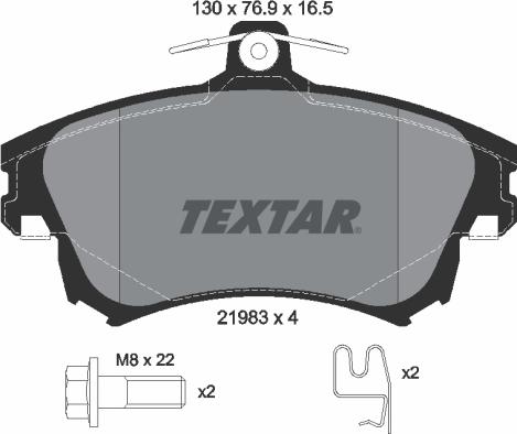 Textar 2198304 - Тормозные колодки, дисковые, комплект abcparts.ee