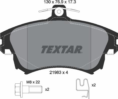 Textar 2198302 - Тормозные колодки, дисковые, комплект abcparts.ee