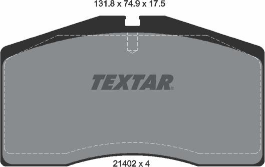 Textar 2140201 - Тормозные колодки, дисковые, комплект abcparts.ee