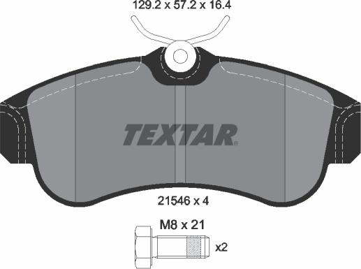 Textar 2154601 - Тормозные колодки, дисковые, комплект abcparts.ee