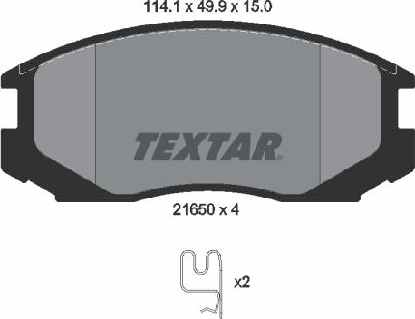 Textar 2165001 - Тормозные колодки, дисковые, комплект abcparts.ee