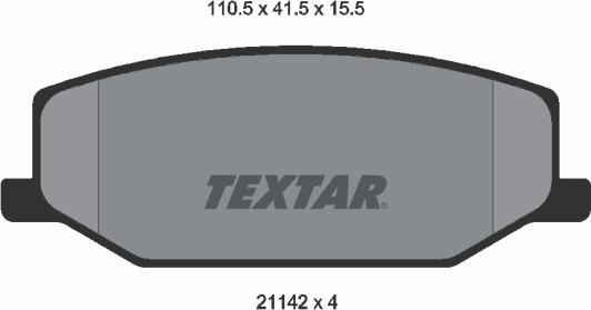 Textar 2114202 - Тормозные колодки, дисковые, комплект abcparts.ee