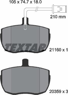 Textar 2116002 - Тормозные колодки, дисковые, комплект abcparts.ee