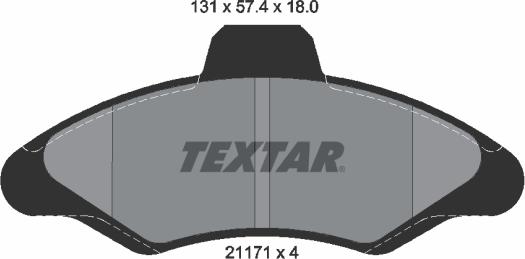 Textar 2117105 - Тормозные колодки, дисковые, комплект abcparts.ee